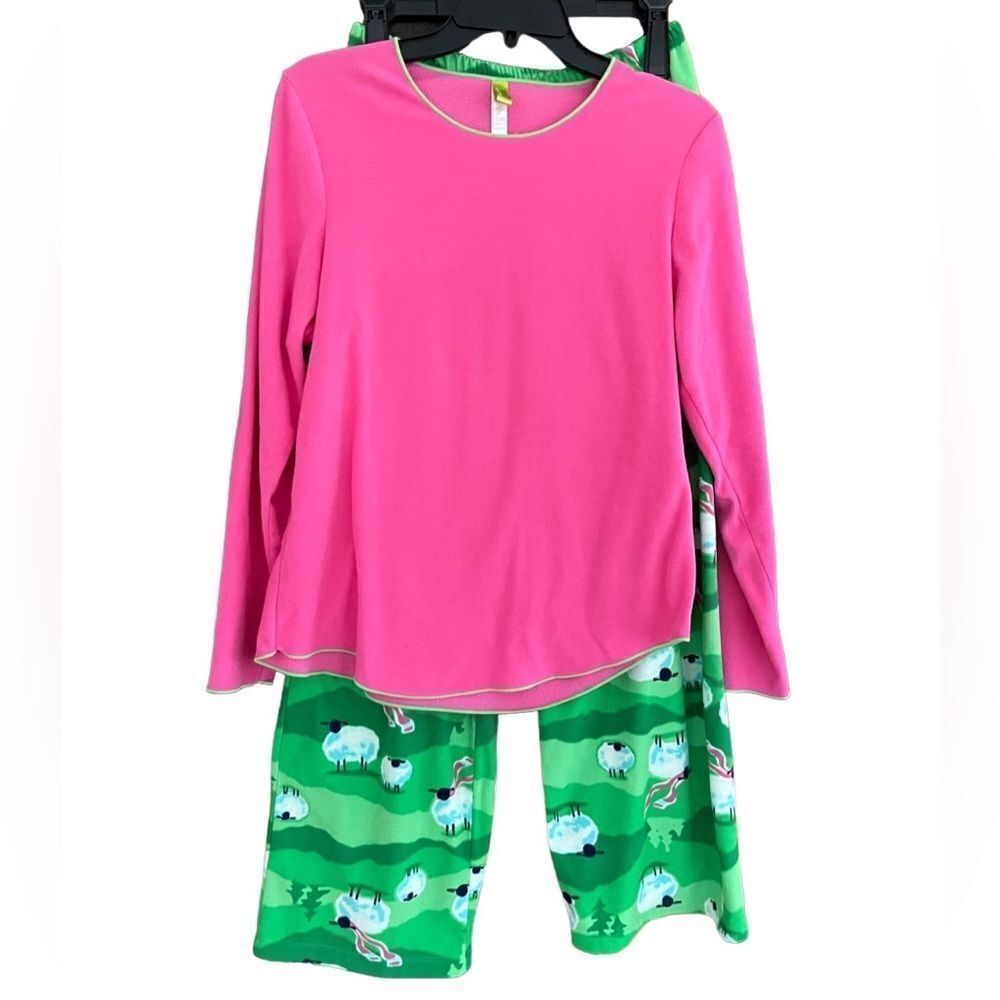 Hue 2 piece fleece pajama set, size M